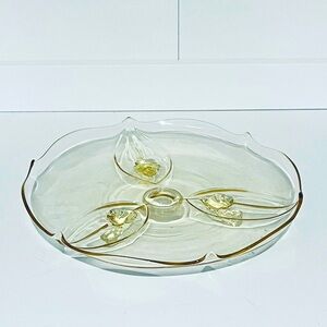 Vintage Lancaster Yellow Depression Glass Cake Platter 10"